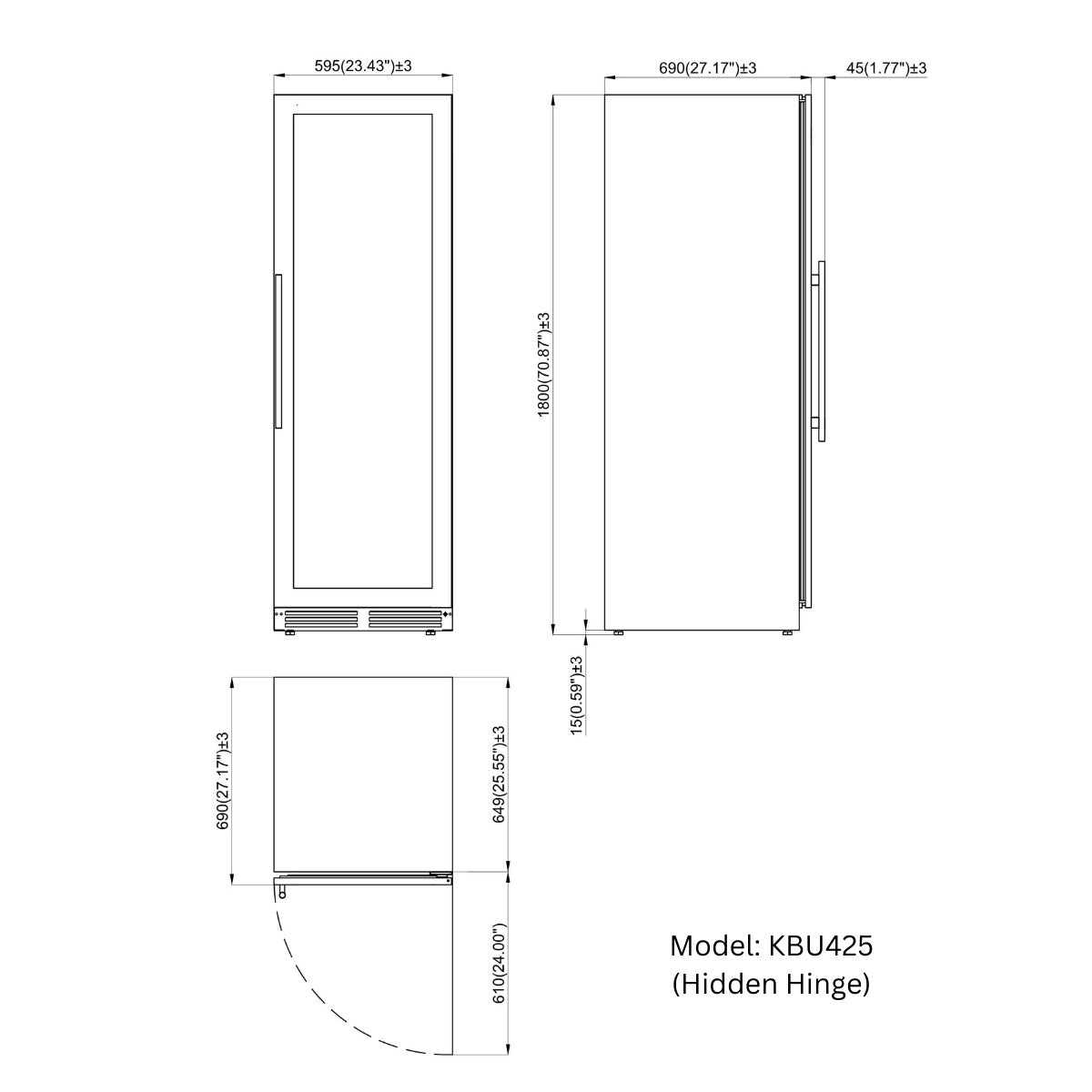 KingsBottle Large Beverage Refrigerator With Low-E Glass Door (KBU425BX)