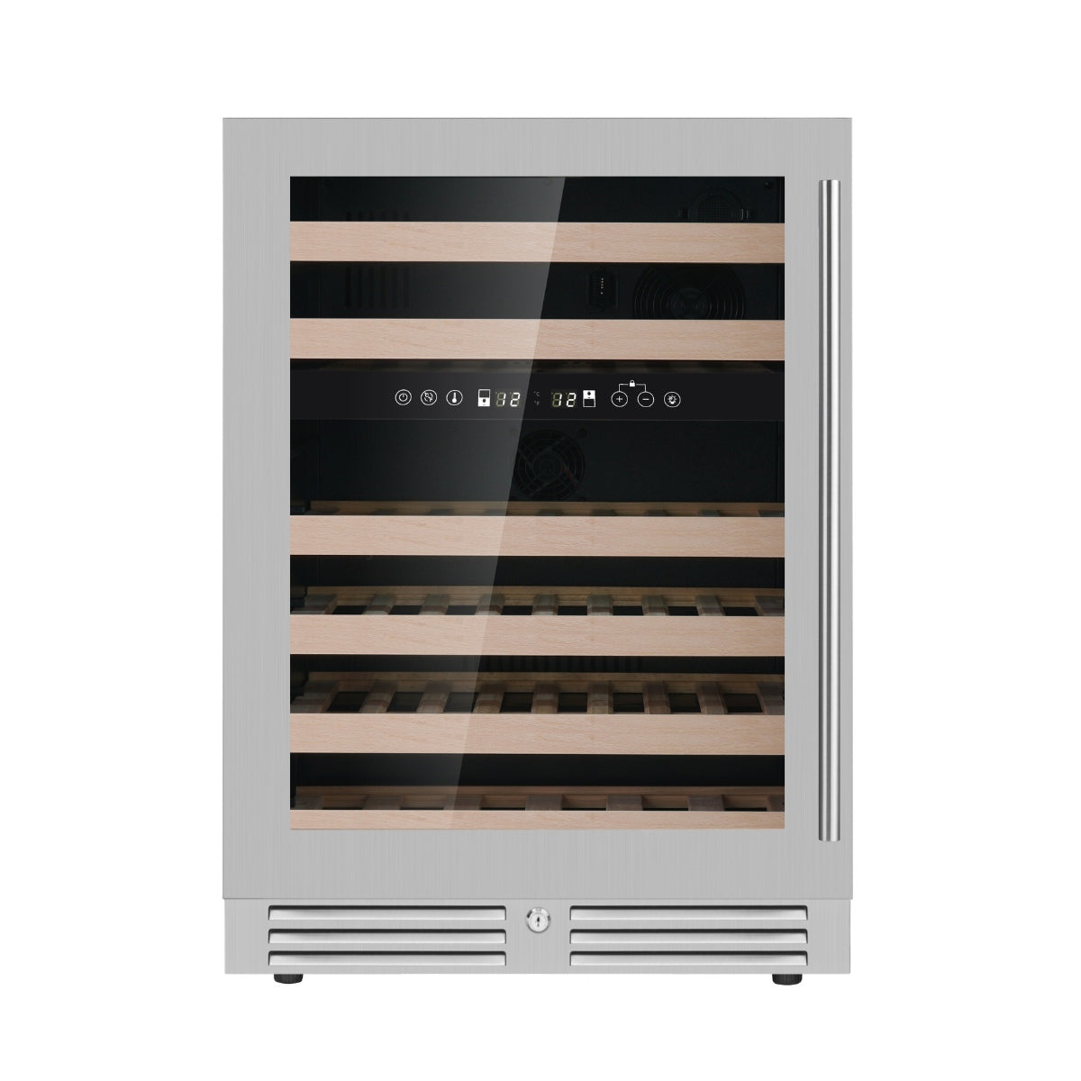 KingsBottle Dual Zone 24 Inch Under Counter LOW-E Glass Door Wine Cooler ( KBU145DX )