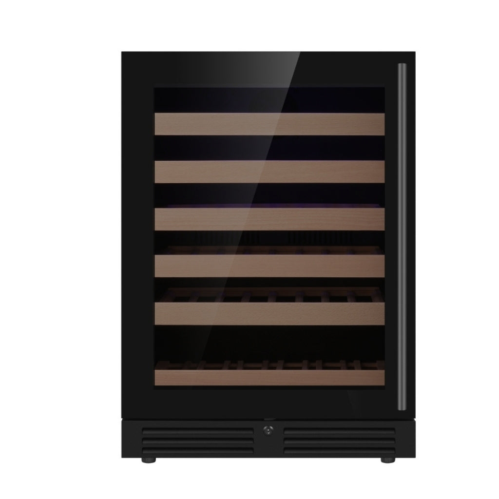 KingsBottle 24 Inch Under Counter LOW-E Glass Door Single Zone Wine Cooler (KBU145WX)