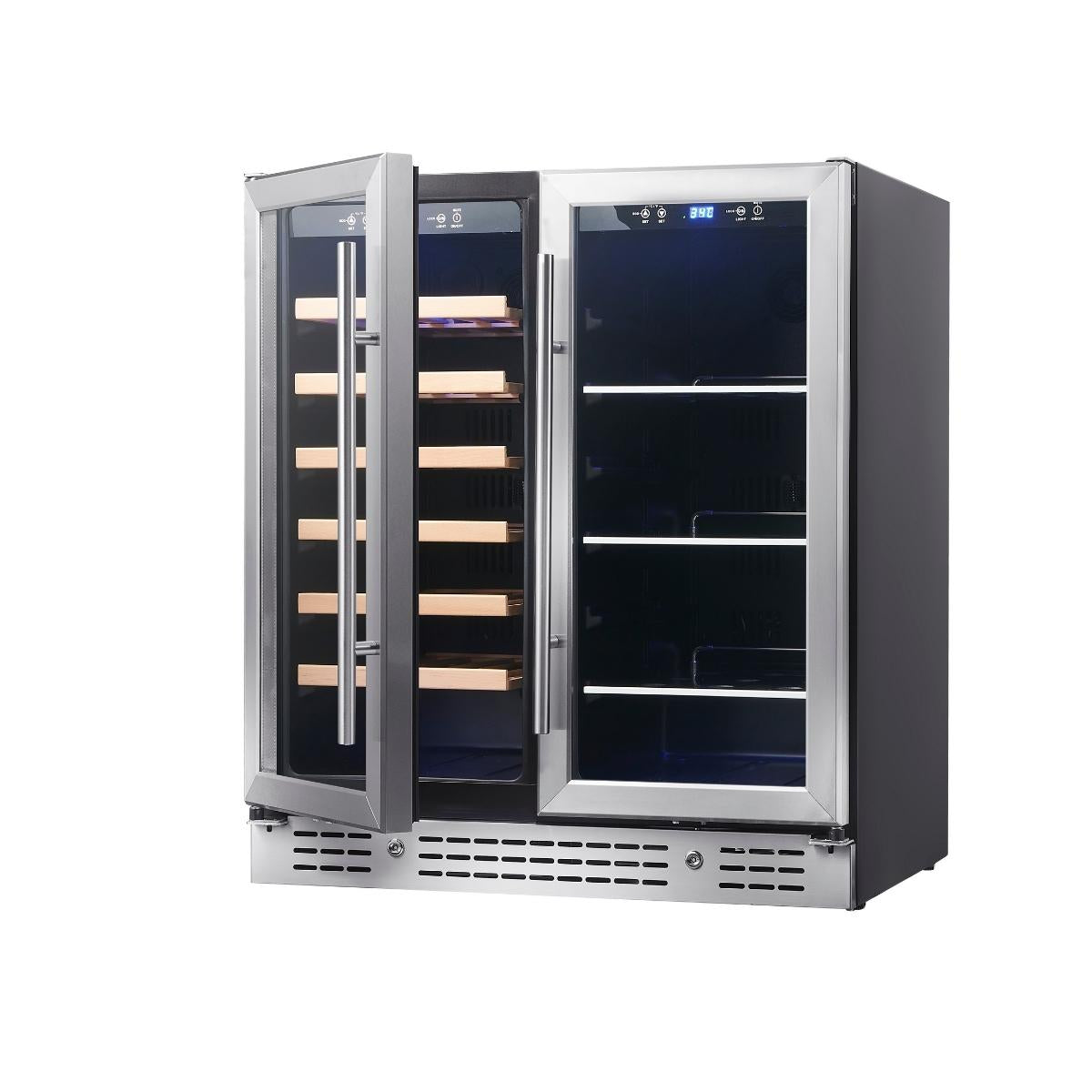 KingsBottle 30" Combination Beer and Wine Cooler with Low-E Glass Door (KBU165BW)