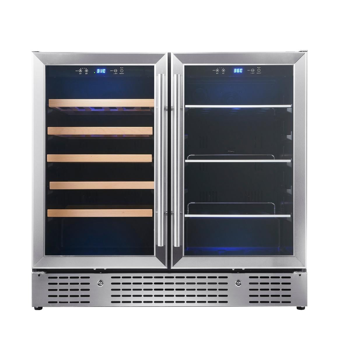 KingsBottle 36" Beer and Wine Cooler Combination with Low-E Glass Door (KBU190BW)