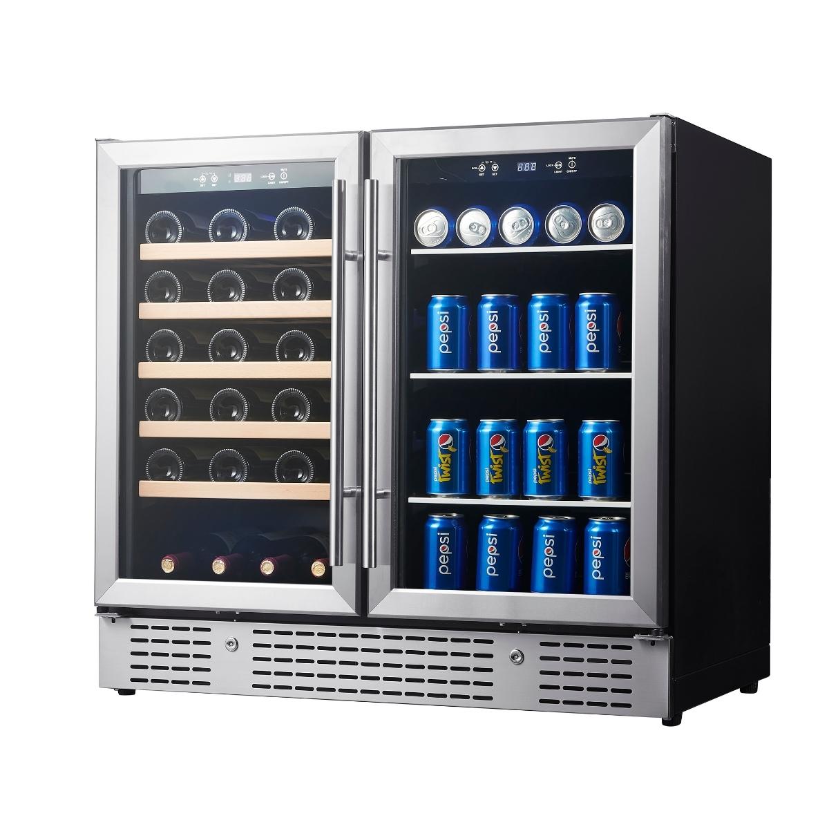 KingsBottle 36" Beer and Wine Cooler Combination with Low-E Glass Door (KBU190BW)