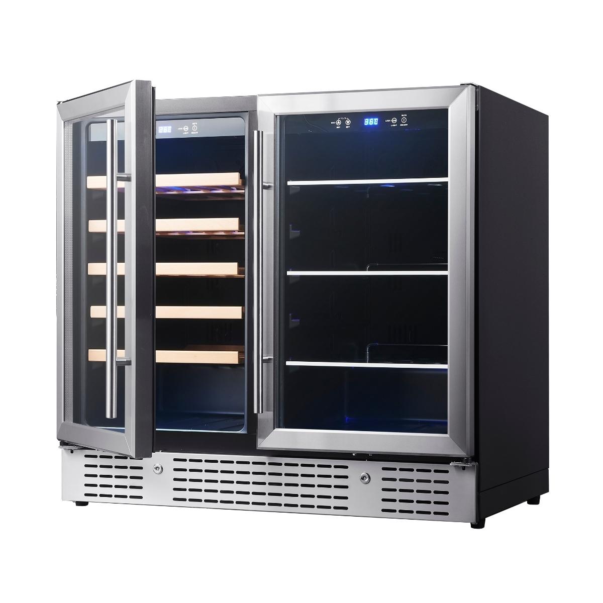 KingsBottle 36" Beer and Wine Cooler Combination with Low-E Glass Door (KBU190BW)