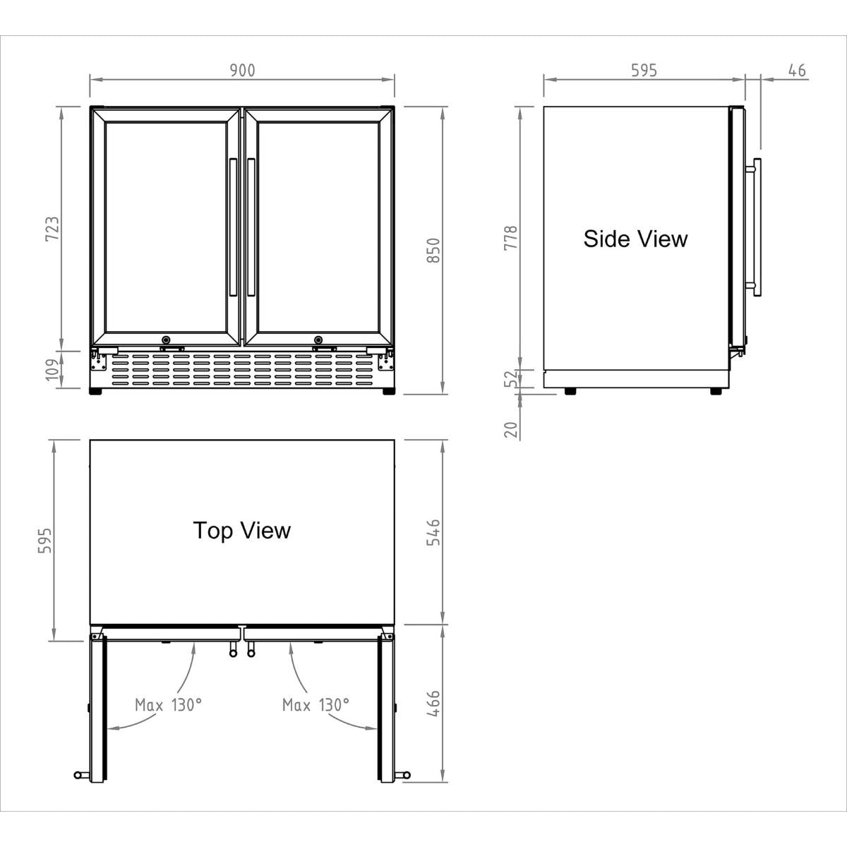 KingsBottle 36" Beer and Wine Cooler Combination with Low-E Glass Door (KBU190BW)