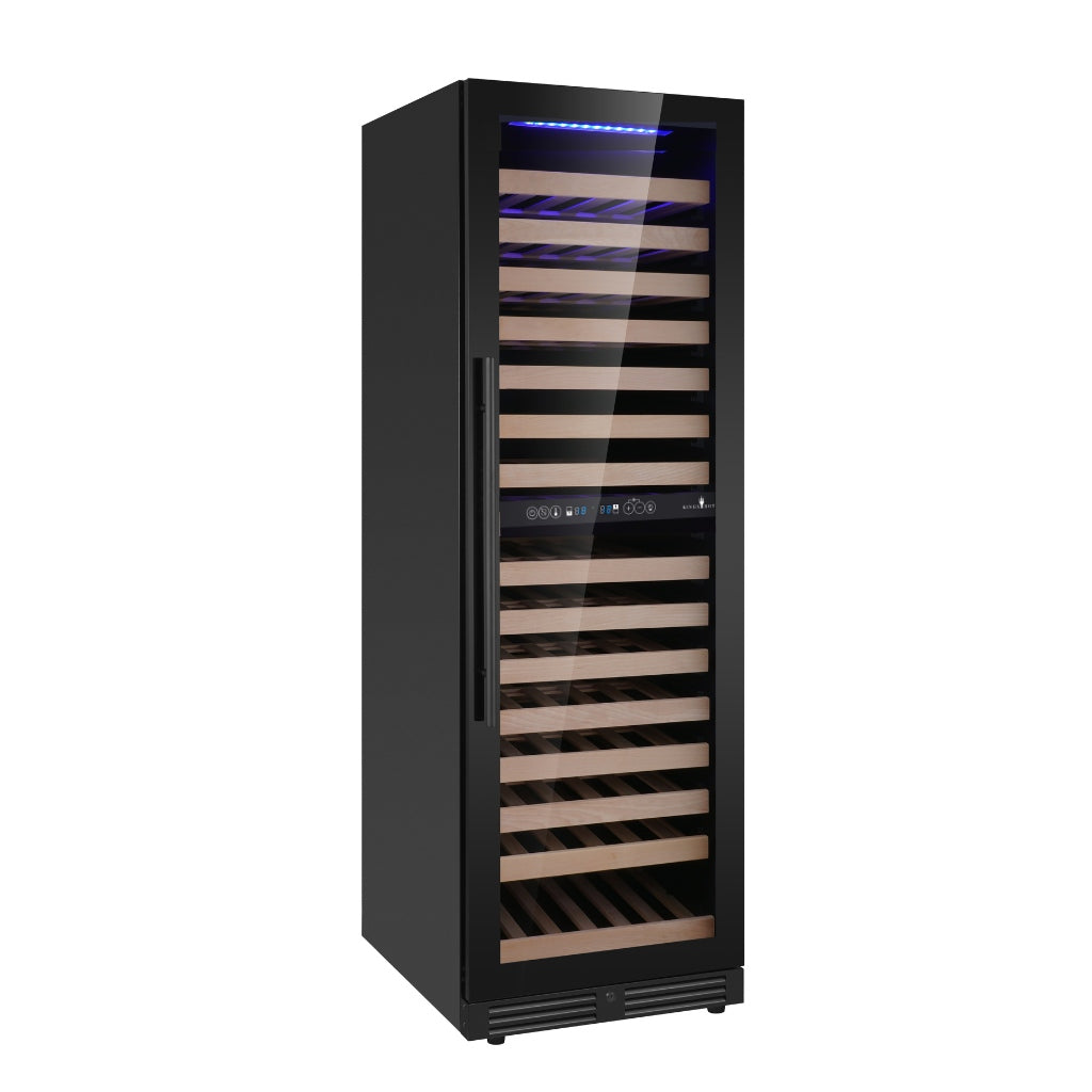 KingsBottle Dual Zone Upright Low-E Glass Door Large Wine Cooler (KBU425DX)