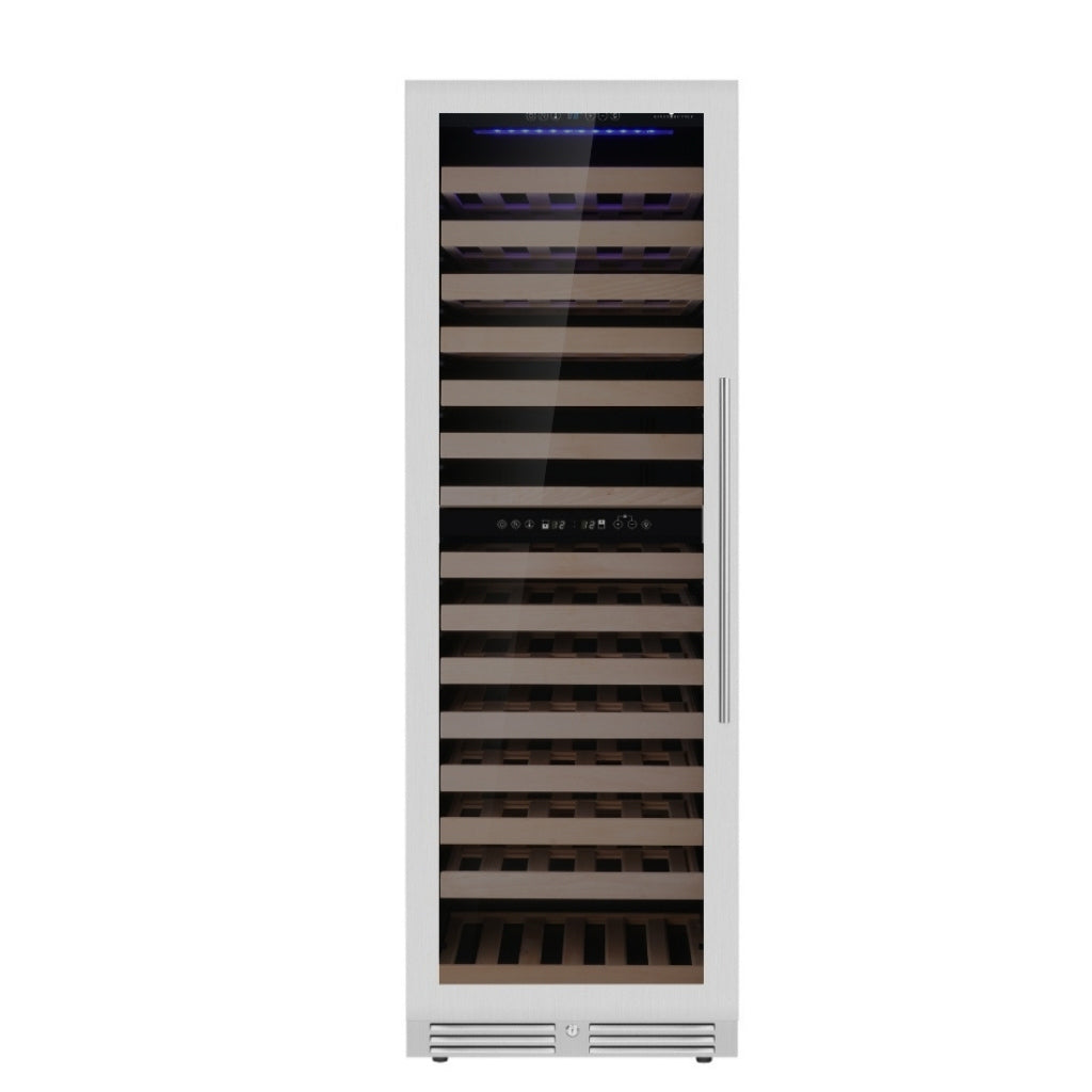 KingsBottle Dual Zone Upright Low-E Glass Door Large Wine Cooler (KBU425DX)