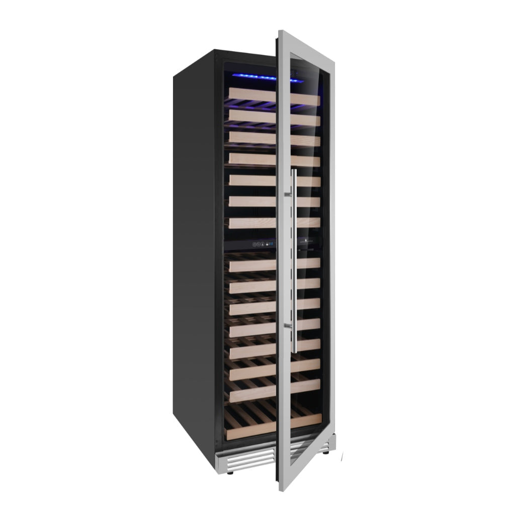 KingsBottle Dual Zone Upright Low-E Glass Door Large Wine Cooler (KBU425DX)