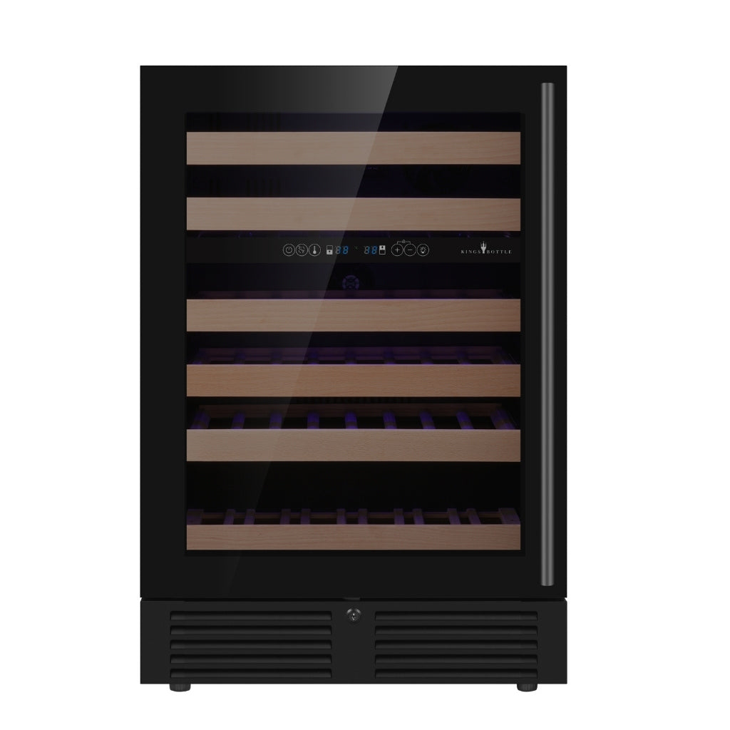 KingsBottle Dual Zone 24 Inch Under Counter LOW-E Glass Door Wine Cooler ( KBU145DX )