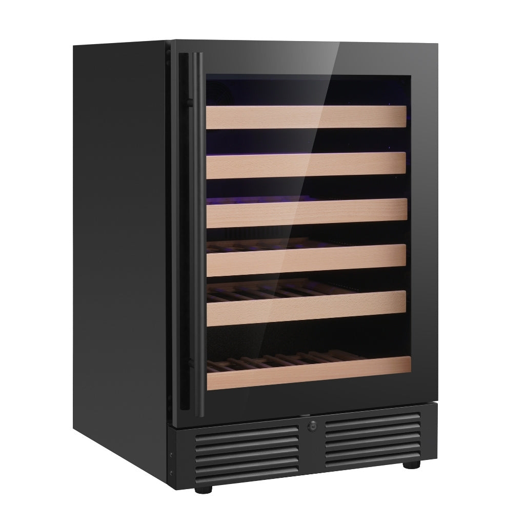 KingsBottle 24 Inch Under Counter LOW-E Glass Door Single Zone Wine Cooler (KBU145WX)