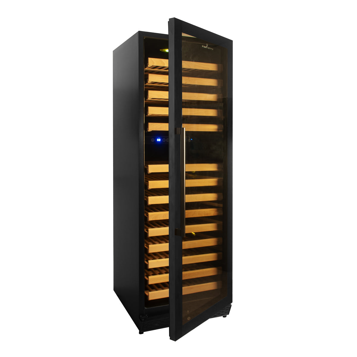 KingsBottle Tall Large Wine Refrigerator With Glass Door With Stainless Steel Trim ﻿(KBU170DX)