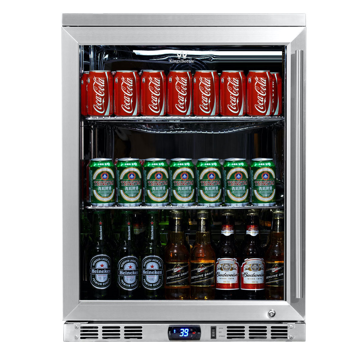 KingsBottle 24 Inch Undercounter Beverage Cooler with Heating Glass Door ( KBU55M)